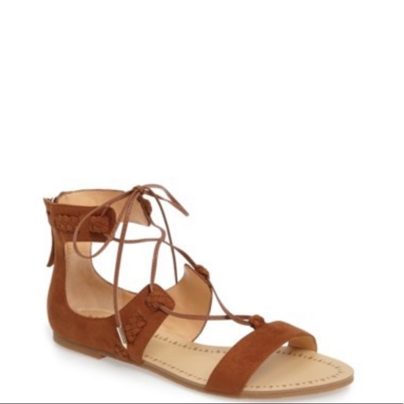 Ludlow Cognac Ghillie Lace Up Gladiator Sandal - Picture 6 of 7